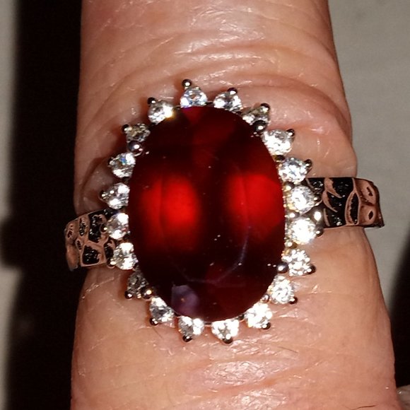 Jewelry - Hessonite Garnet with a zircon Halo